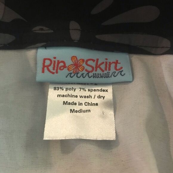 Ripskirt Hawaii Wrap Skirt Size Medium (8-10) Shibori Butterfly Charcoal - Picture 6 of 6